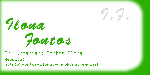 ilona fontos business card